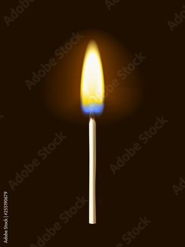Realistic burning match