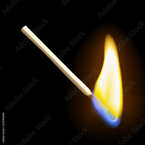 Realistic burning match