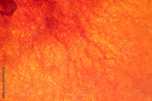 Orange Colored ice texture macro shot