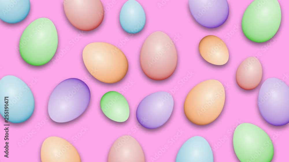 Easter eggs wiggle on color background. Loopable animation. Easter eggs wiggle on color background. Loopable animation.