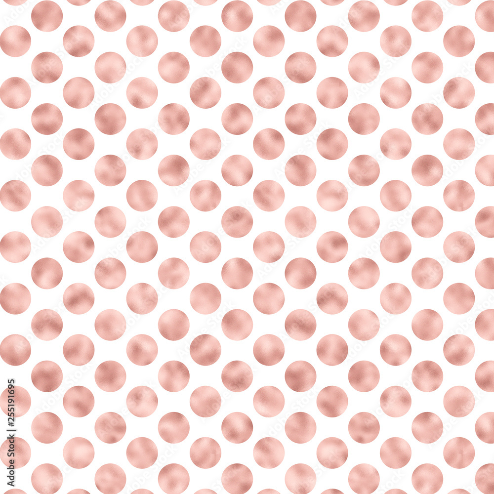 Rose Gold Polka Dot Pattern, Repeating Large Rose Gold Dots Wallpaper Background