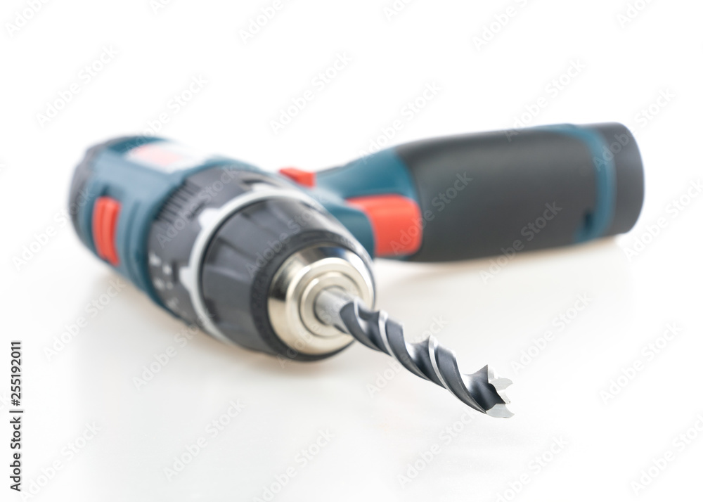 Electric drill isolated on white background, Cordless drill isolated on white background Electric drill isolated on white background, Cordless drill isolated on white background