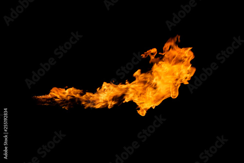 Fire flames on black background. © treerasak