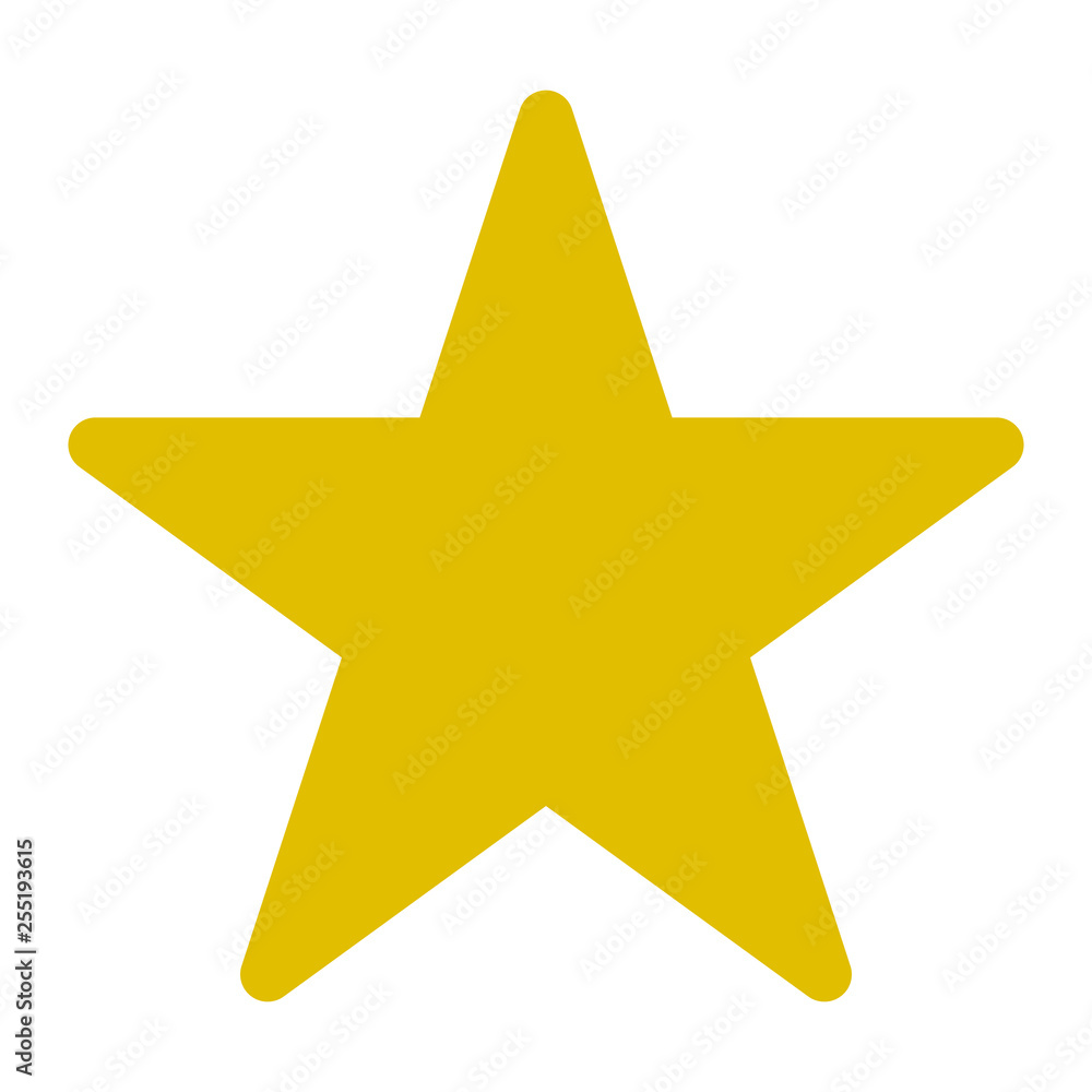 Star symbol icon - golden simple, 5 pointed rounded, isolated - vector Star symbol icon - golden simple, 5 pointed rounded, isolated - vector