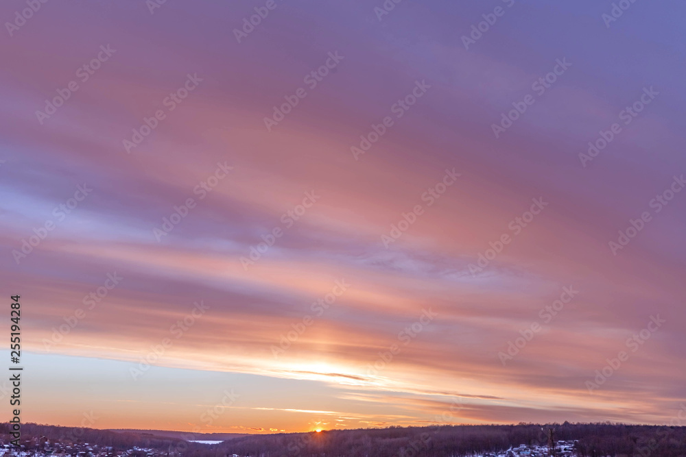 sunset sky shot on March 12, 2019 in Cheboksary, Russia sunset sky shot on March 12, 2019 in Cheboksary, Russia
