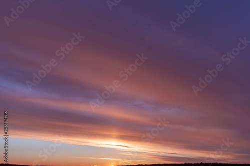 sunset sky shot on March 12, 2019 in Cheboksary, Russia