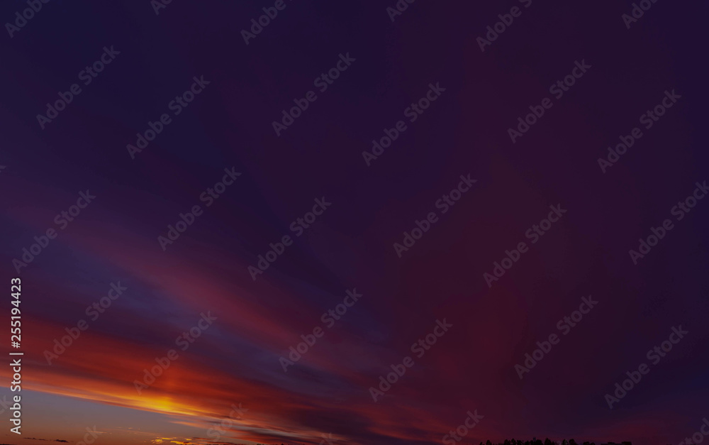 sunset sky shot on March 12, 2019 in Cheboksary, Russia