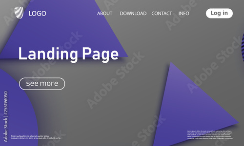 Website landing page. Material design.