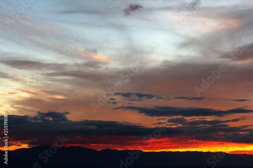 sunset, beautiful sky, Sky, Sunset sea horizon panorama