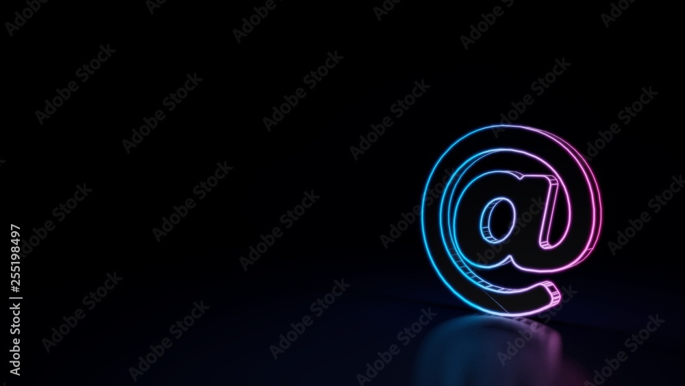 3d icon of at symbol 3d icon of at symbol