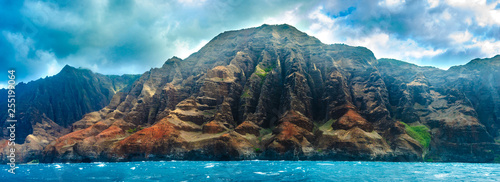 NaPali mountian Fog clouds ocean 