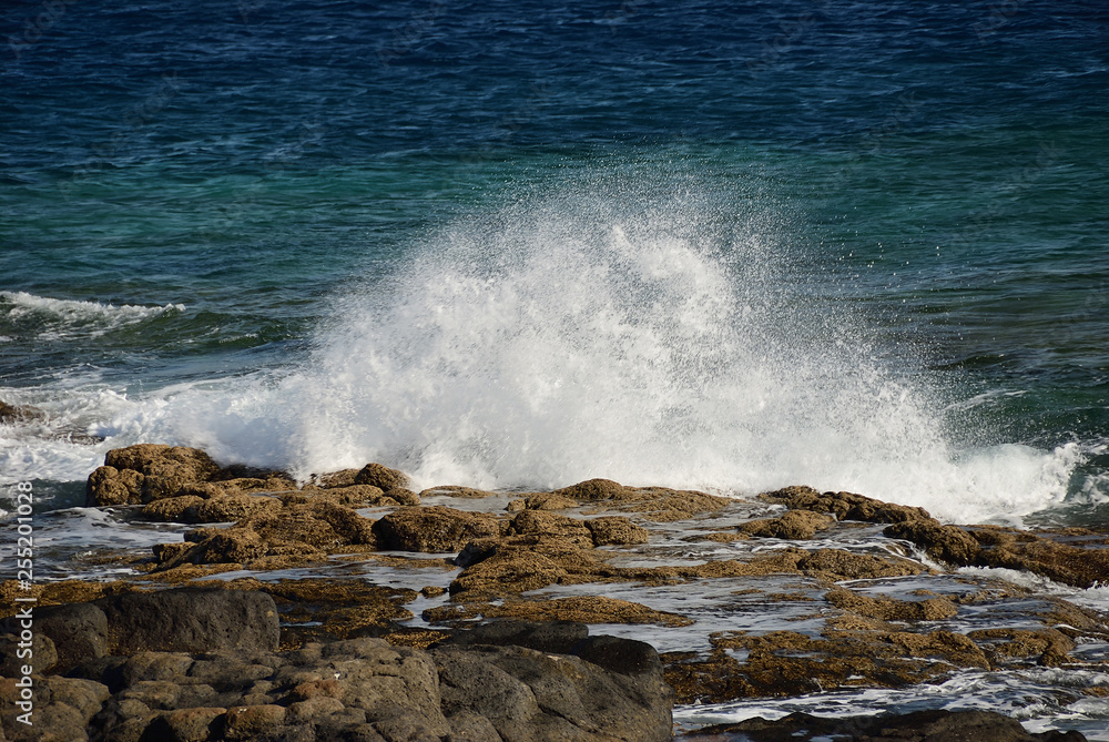 Ocean wave. Los Hervideros Lanzarote Canary Islands