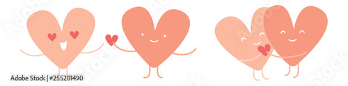 Foto Cute heart fall in love at first sight. Donate love.