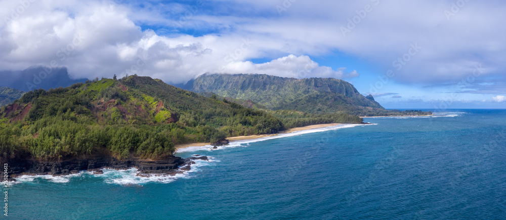Hawaiian mountains and ocean