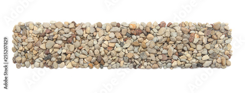Fotografie, Obraz Ground stones frame isolated on white background