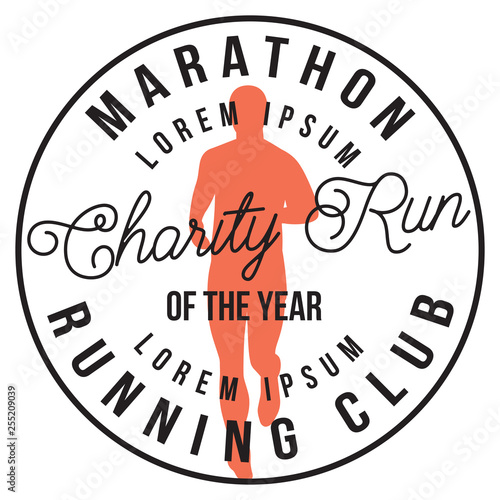 Vector monochrome pattern on a sports theme for a marathon with man