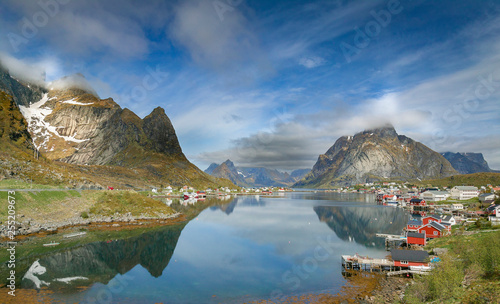 fishing village of Reine on moskensoya island, Lofoten Islands, northern Norway, Scandinavia photo