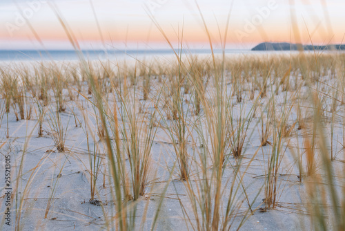 traumhafter Winterurlaub auf R  gen an der Ostsee     Abendstimmung am Strand von Thiessow