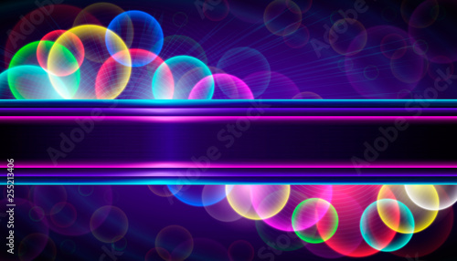 Abstract background with colorful bubbles and with place for text.