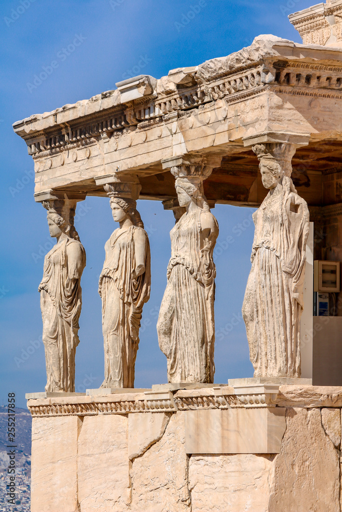 The Porch of the Caryatids, Erechtheion, Acropolis in Athens, Greece