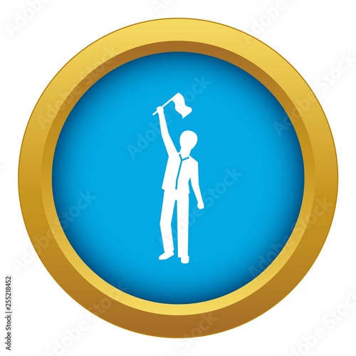 People group demonstration icon blue vector isolated on white background for any design