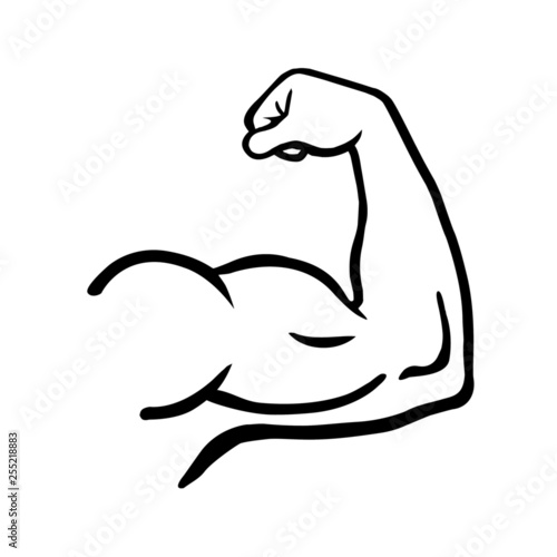 Powerful muscular male arm