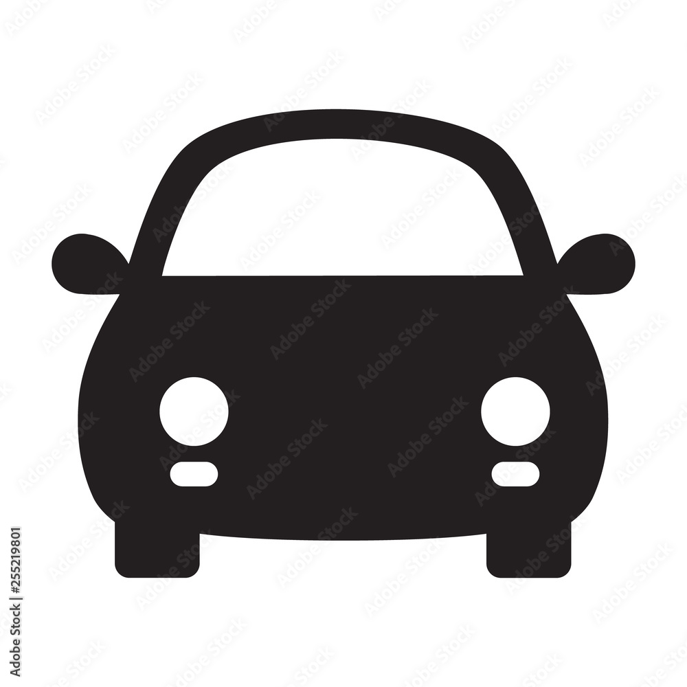 Car front view icon on transparent background - Vector Car front view icon on transparent background - Vector