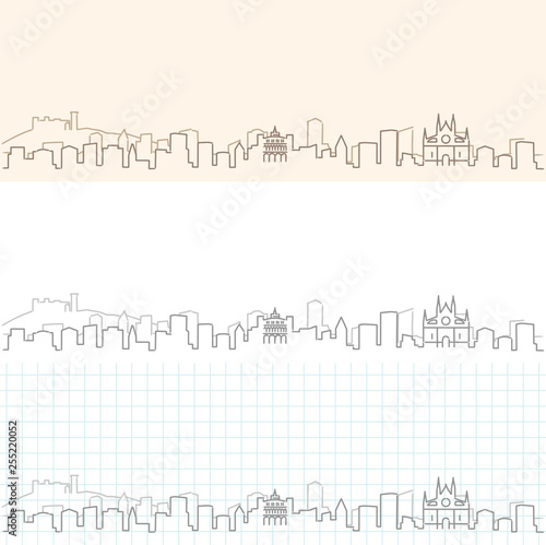 Palma de Mallorca Hand Drawn Skyline