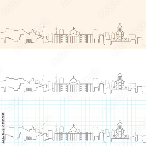 Tbilisi Hand Drawn Skyline
