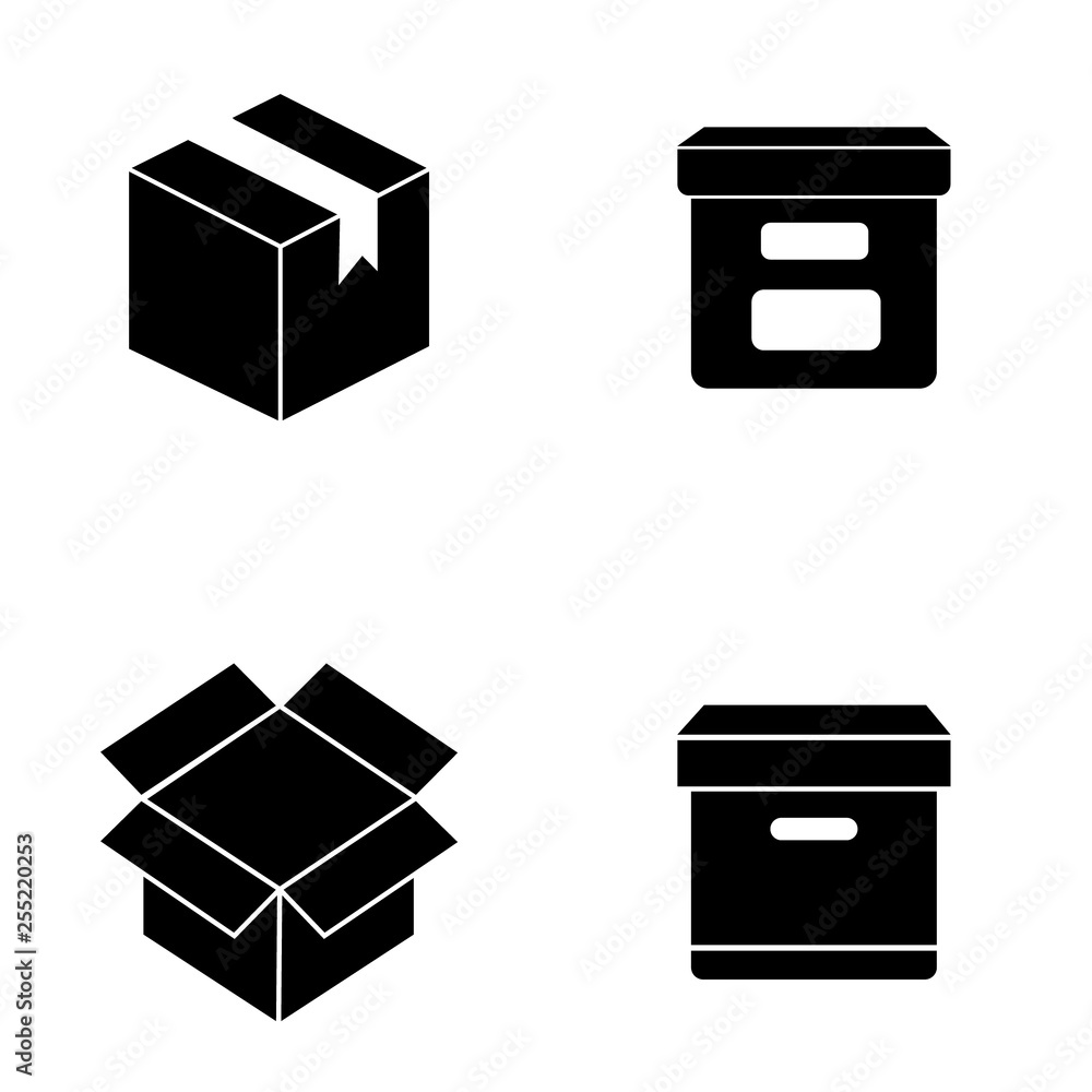 Set of cardboard box icons. Vector illustration - Vector Set of cardboard box icons. Vector illustration - Vector