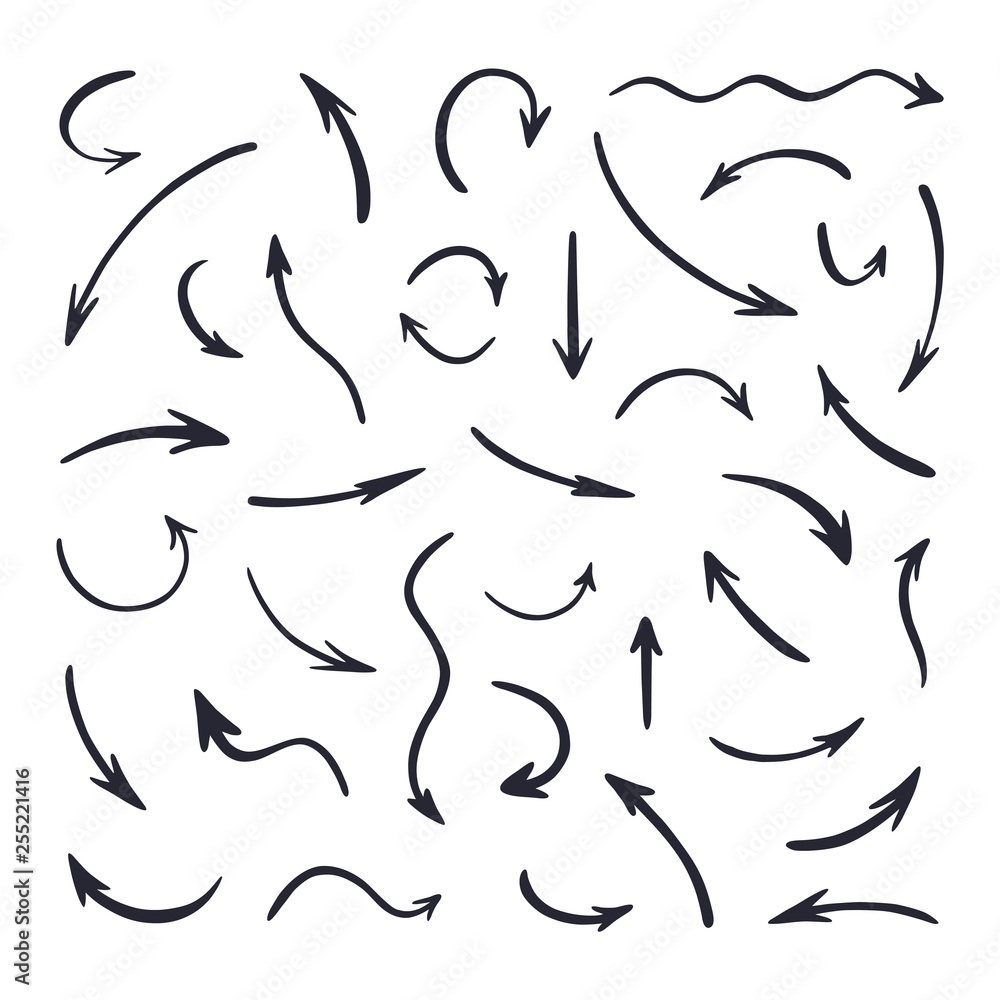 Set of handdrawn vector arrows Set of handdrawn vector arrows