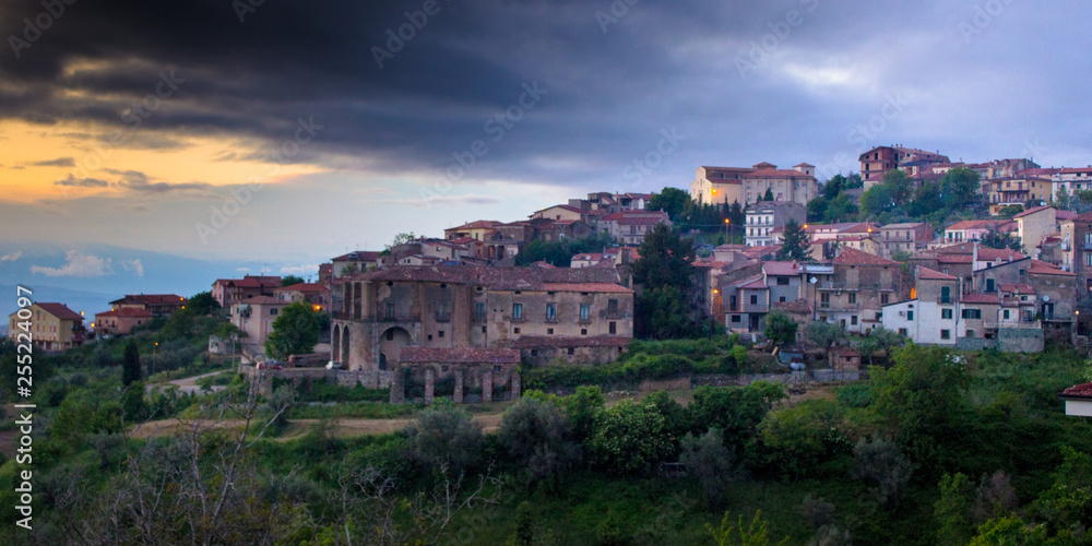 panoramic view of town in  tuscany