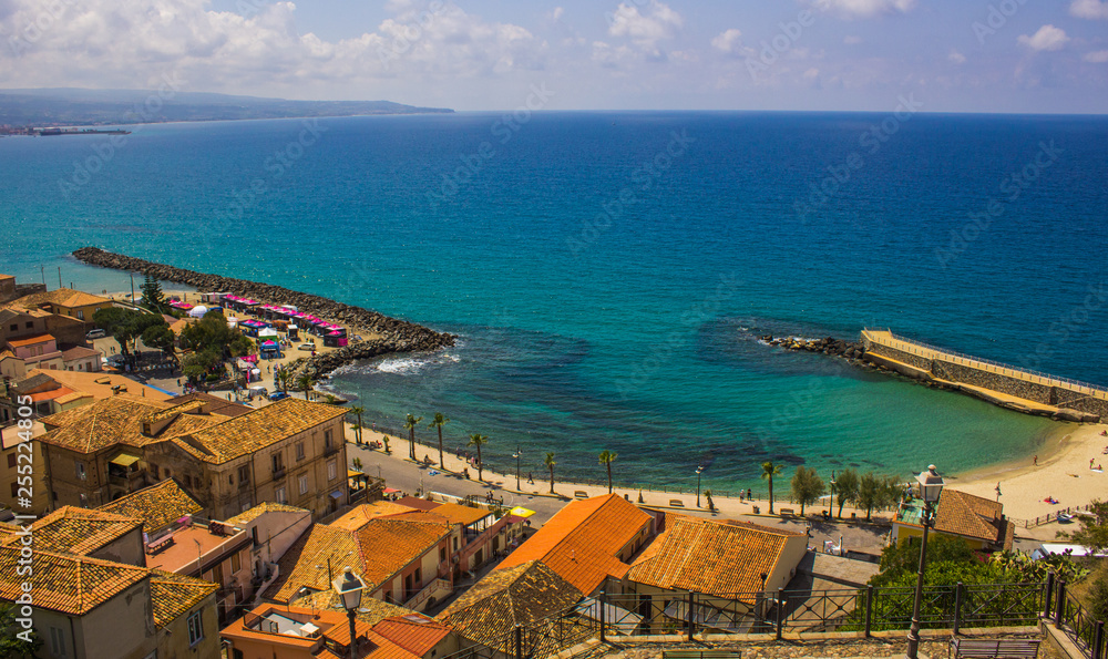 aerial view of costal city