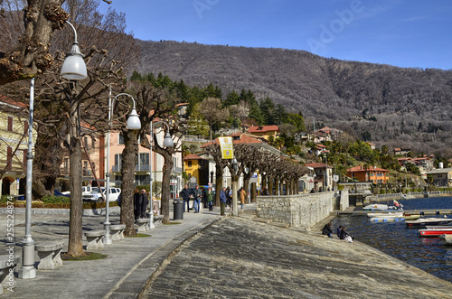 Mergozzo, Piedmont, Italy. March 2019. The lakefront photo