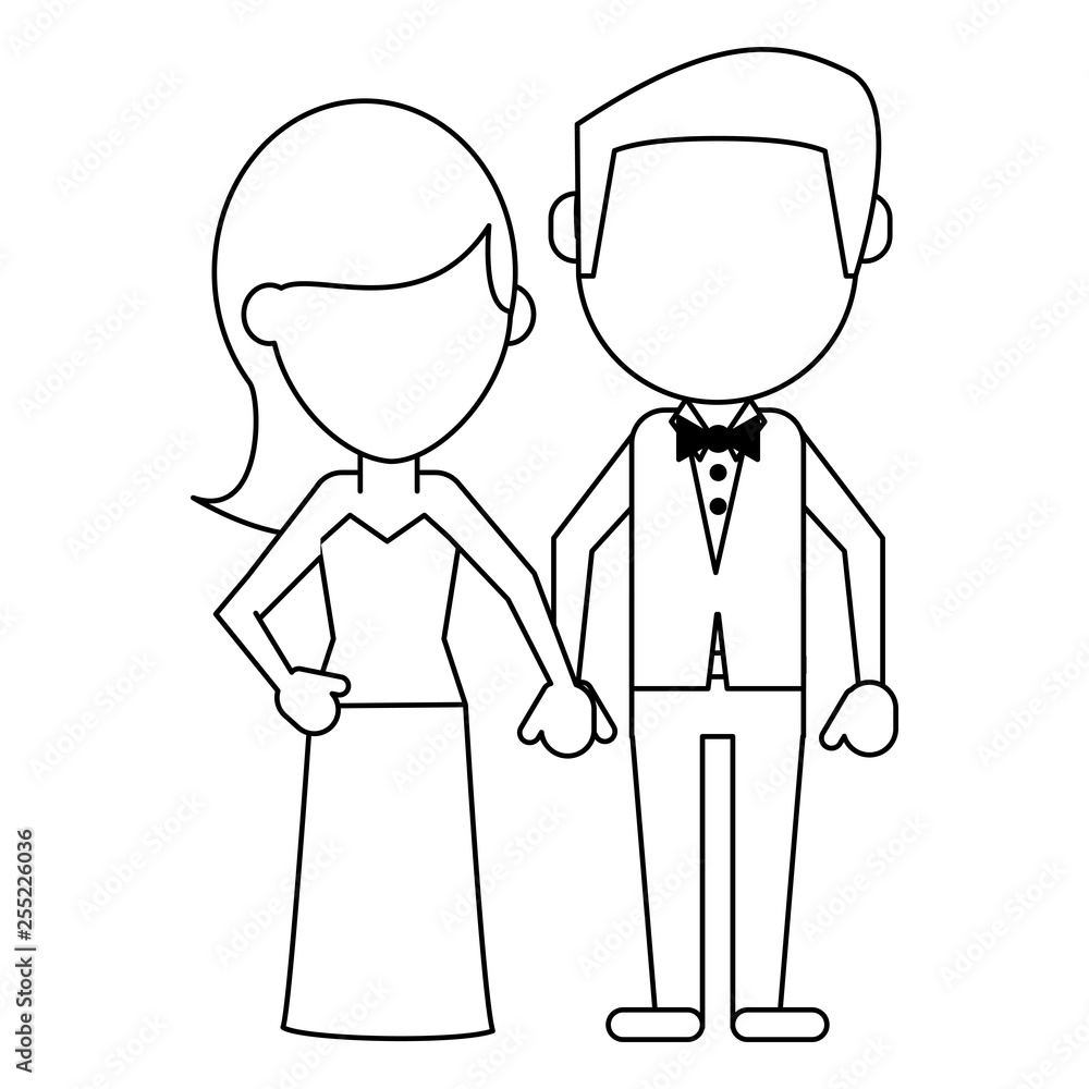 husband and wife faceless avatar in black and white husband and wife faceless avatar in black and white