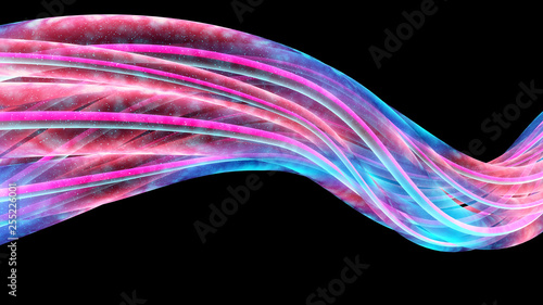 Fotografie Glowing abstract wires transferring high dense data
