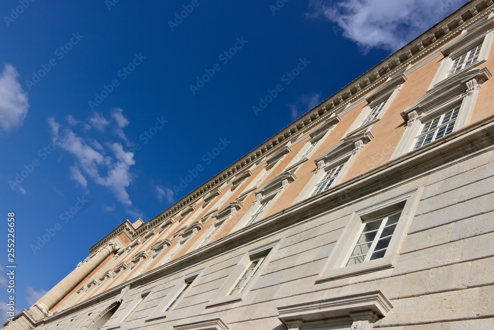 Main external facade of the Royal Palace of Caserta. Italy