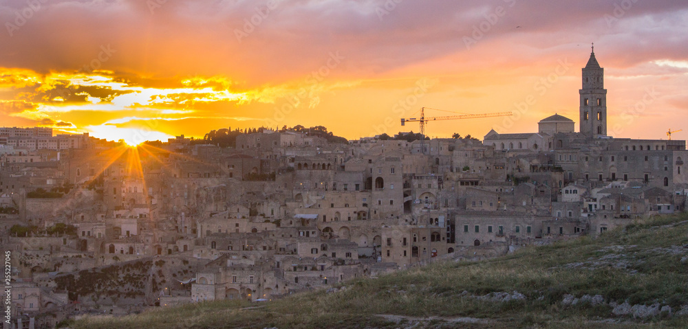 panoramic view of old city in the evening
