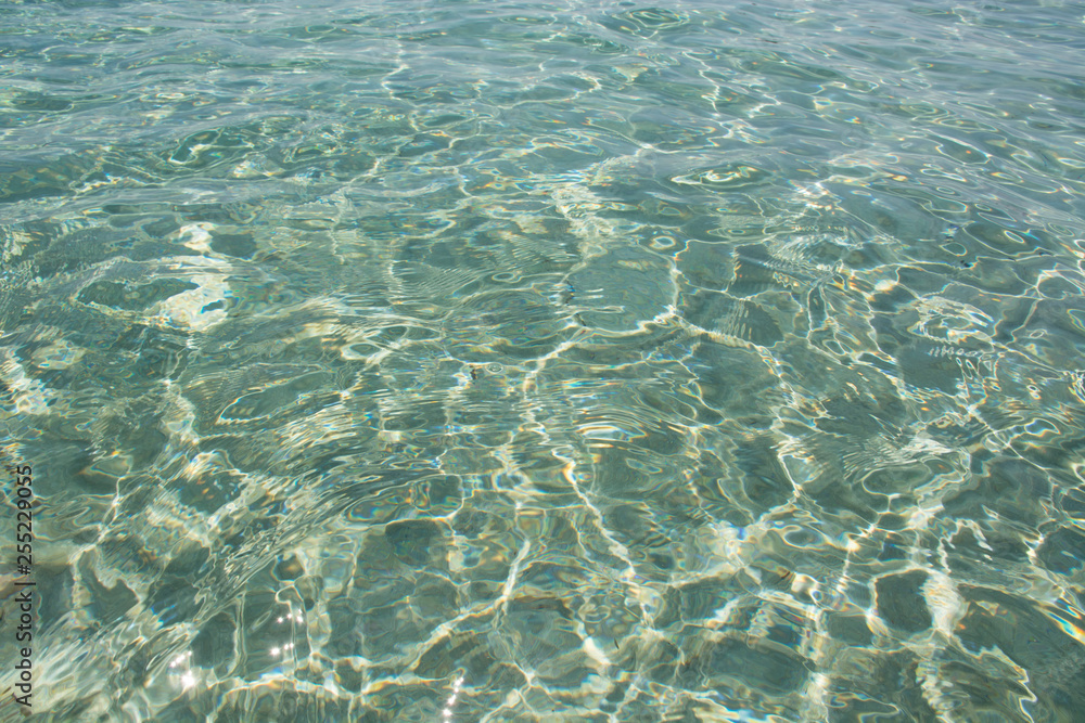 Blue sea water ripple background. Falasarna beach, Crete Island landmark