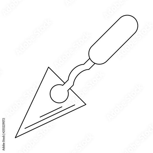 Spatula construction tool isolated in black and white