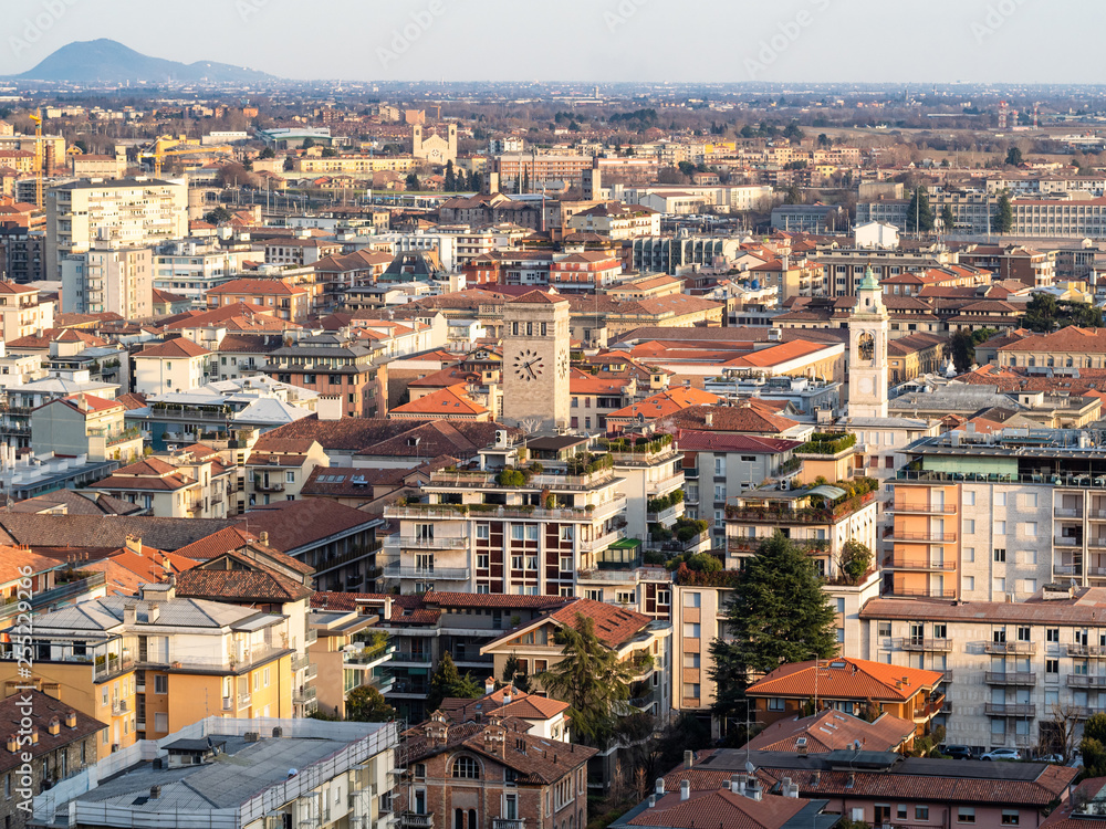 above view of Citta Bassa (Lower Town) of Bergamo