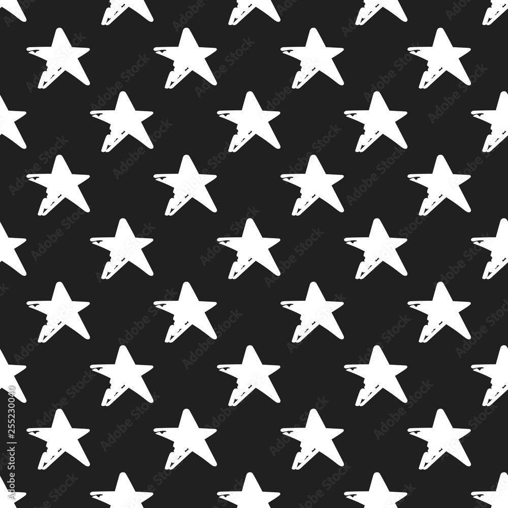 Seamless pattern with sketches stars. Seamless pattern with sketches stars.
