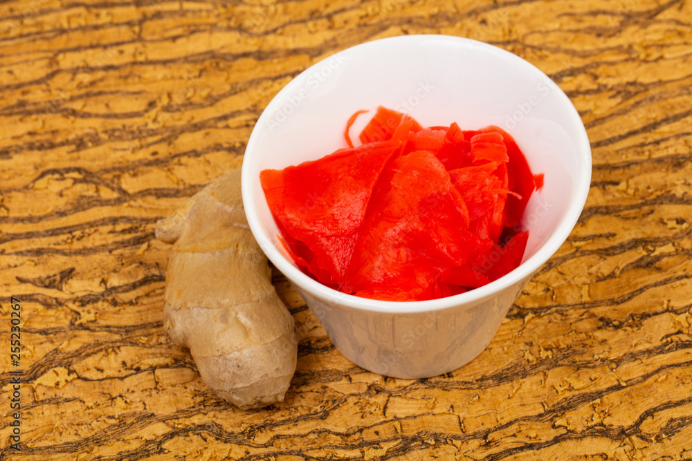 Pickled Ginger in the bowl Pickled Ginger in the bowl