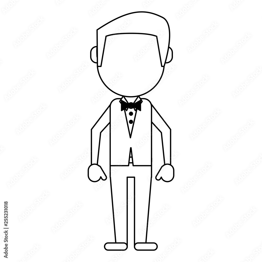 man faceless avatar cartoon in black and white man faceless avatar cartoon in black and white