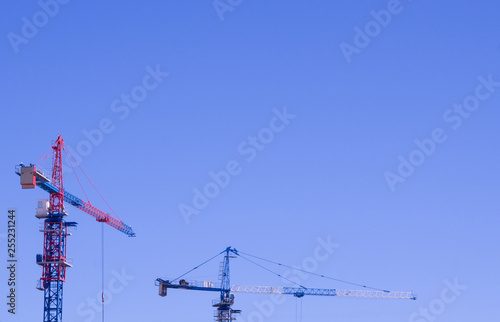 construction cranes construction of houses