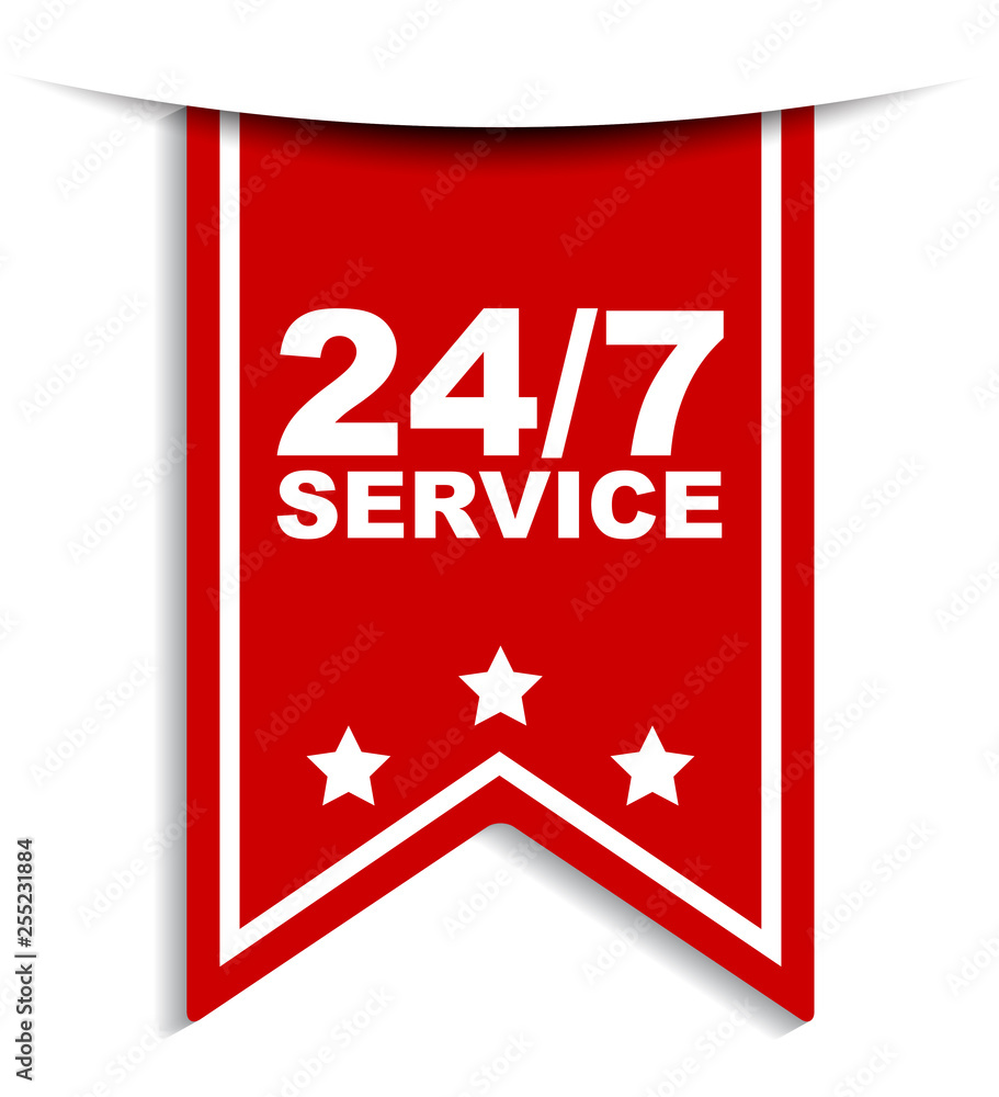 red vector banner 24/7 service red vector banner 24/7 service