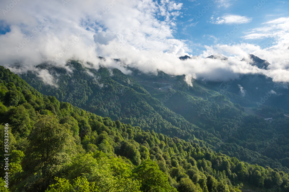View of Caucasian mountains View of Caucasian mountains