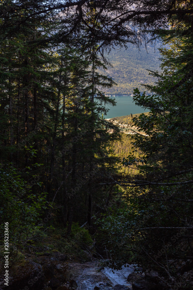 View from trail to lower and upper Dewey lake, Starting from Skagway Alaska View from trail to lower and upper Dewey lake, Starting from Skagway Alaska