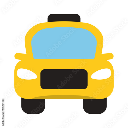 Taxi cab vehicle frontview