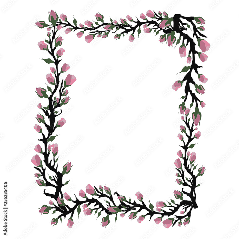 pink rose frame vector illustration pink rose frame vector illustration